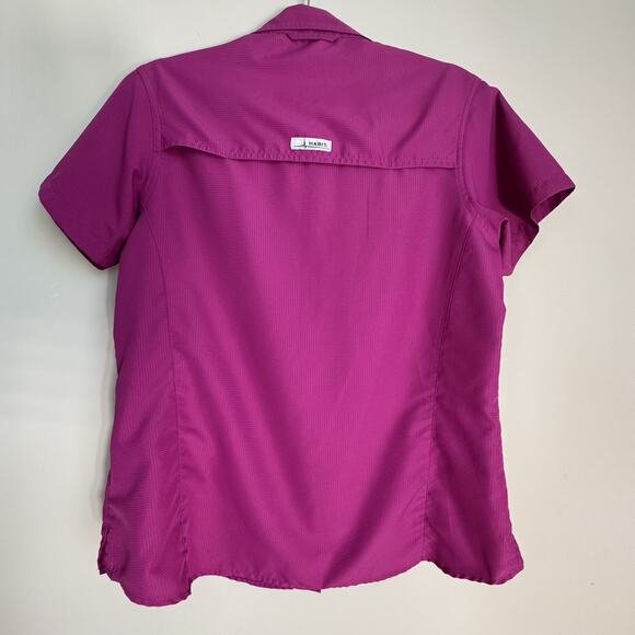 HABIT Women's M Fishing Shirt Short Sleeve V Neck Pink Outdoor Solar Factor 40+ - Picture 9 of 12